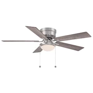 Hugger II 52 in. Indoor Brushed Nickel Low Profile Ceiling Fan with 2 LED Bulbs Included