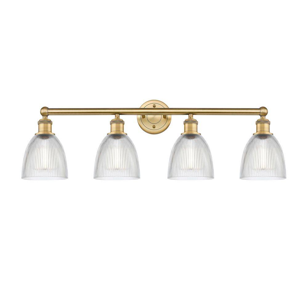 Castile 33 in. 4-Light Brushed Brass Vanity Light with Glass Shade price history on PriceWatchPro