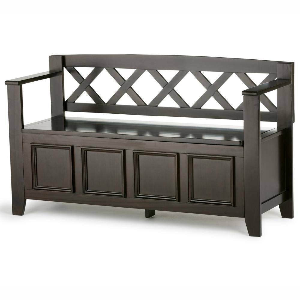 Amherst Hickory Brown 48" Wide Solid Wood Transitional Storage Bench