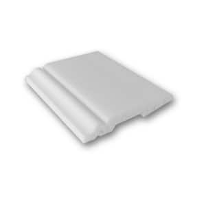 1/2 in. D x 2-3/4 in. W x 4 in. L Primed White High Impact Polystyrene Baseboard Moulding Sample Piece