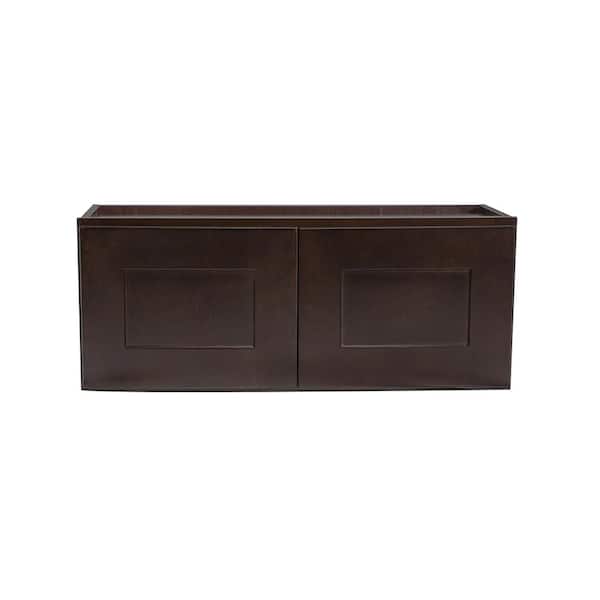 Design House Brookings Plywood Assembled Shaker 30x21x12 in. 2-Door Bridge Wall Kitchen Cabinet in Espresso