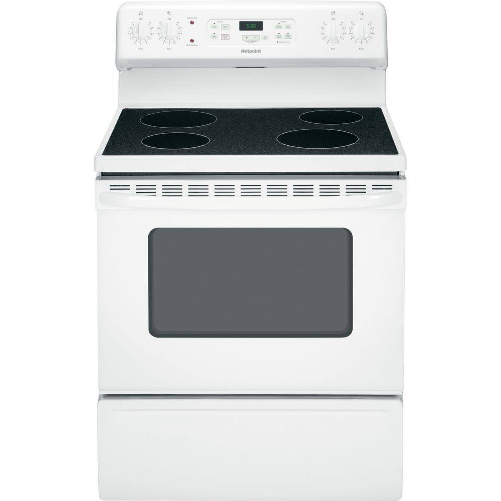 Hotpoint Range Hotpoint 5.0 cu. ft. Electric Range in White RB560DHWW - The Home Depot