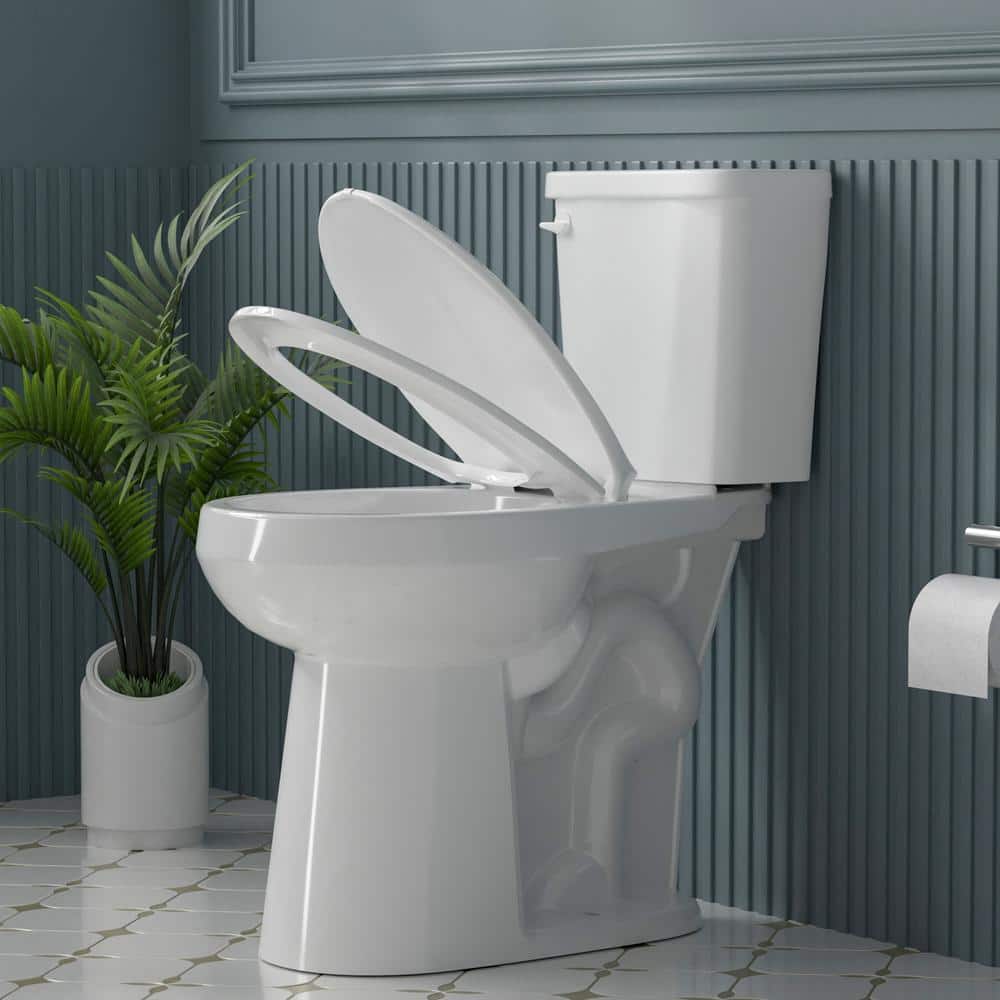 Extra Tall 21 in. 2-Piece Toilet Single Flush 1.28 GPF Round Bowl White Toi