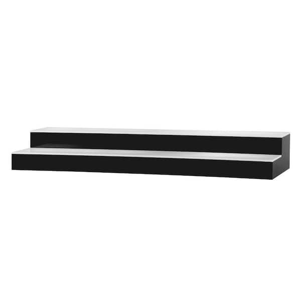 LED Lighted Liquor Bottle Display, 2-Tiers 30 x 8 x 4 in. Acrylic Bar Shelf, RF Remote, App Control, for 14-20 Bottles
