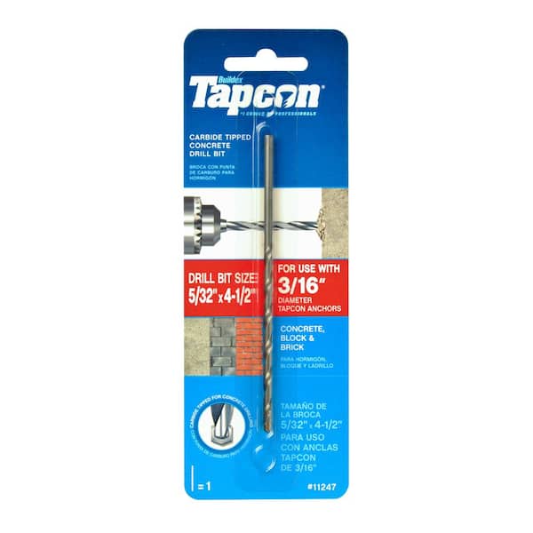 Tapcon 5/32 in. x 4-1/2 in. Steel Carbide Tip Masonry Drill Bit