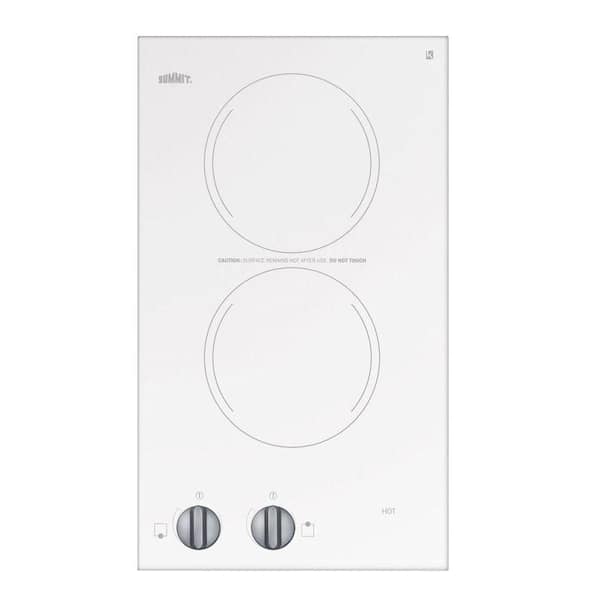 12 in. Radiant Electric Cooktop in White with 2-Elements