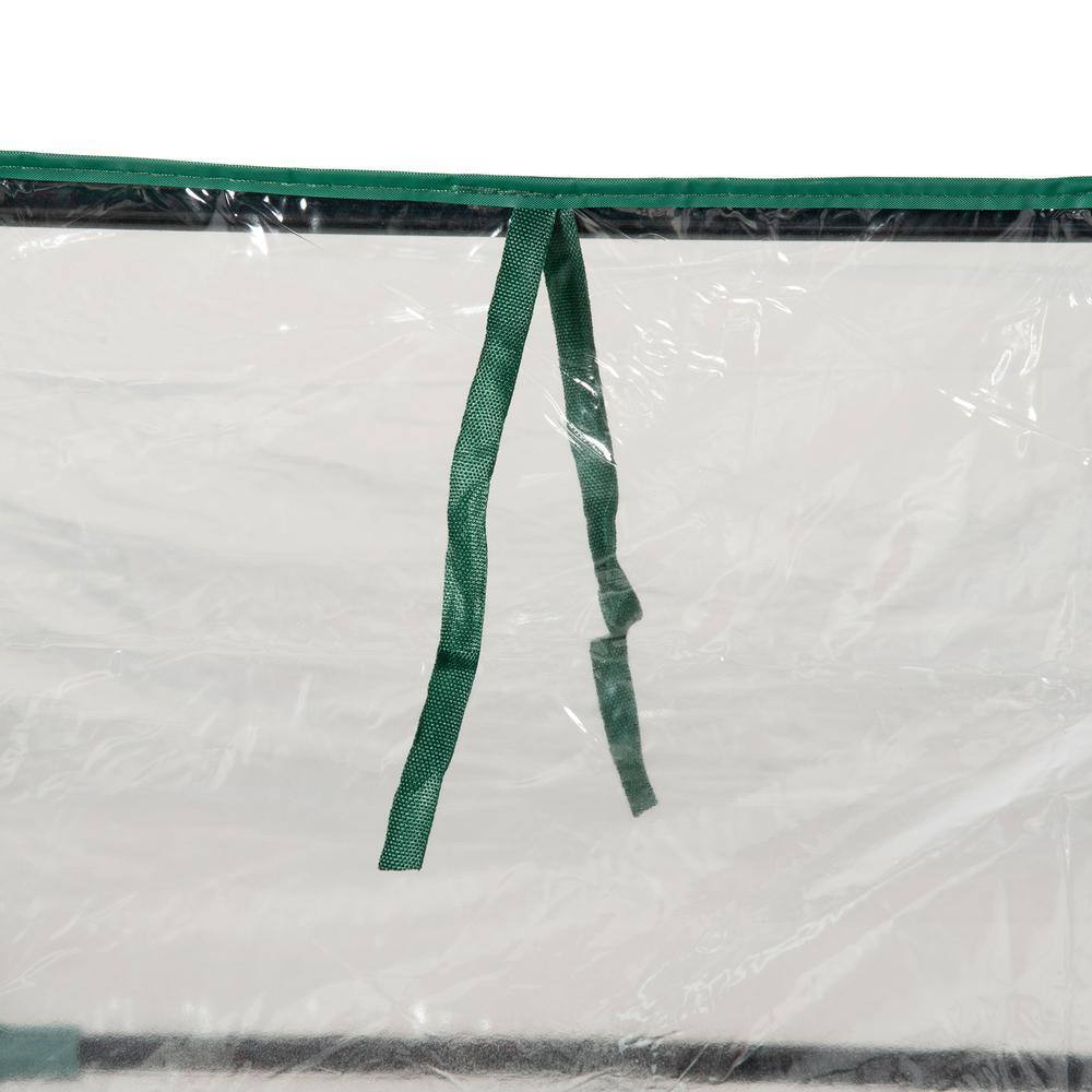 4 ft. x 3 ft. Galvanized Steel Raised Garden Bed with Clear PVC Greenhouse Cover