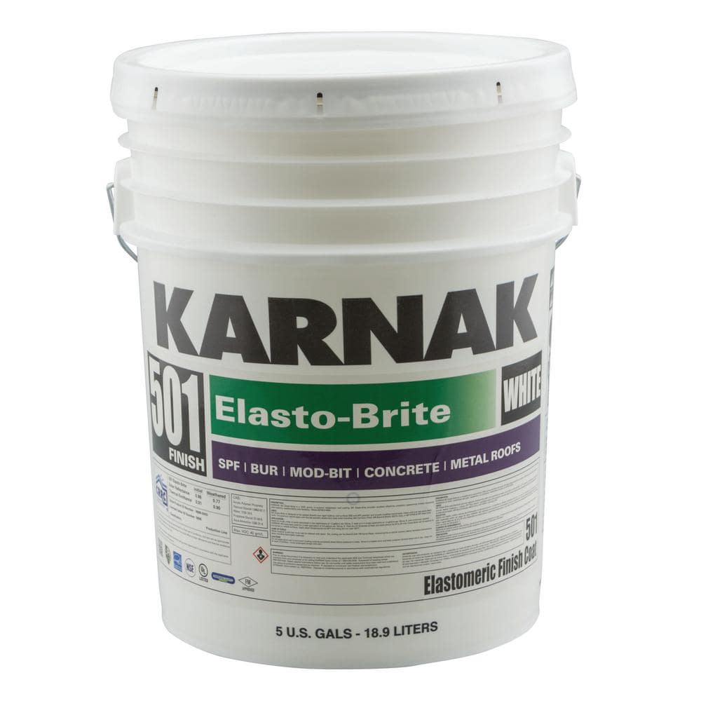 Karnak 501 5 Gal. Elasto-Brite White Acrylic Roof Coating 501W-5-HD ...