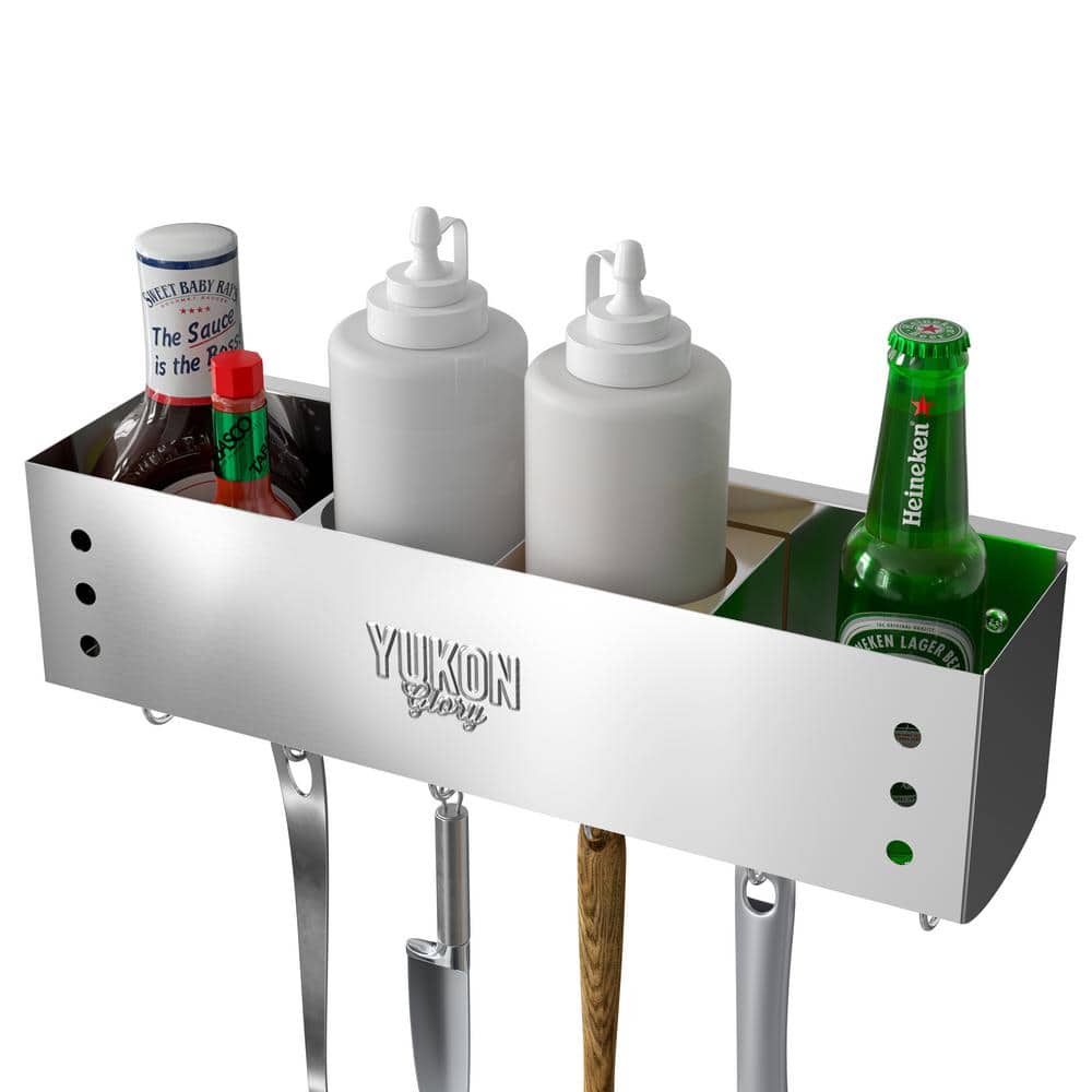 Yukon Glory Stainless Steel Griddle Caddy with Hooks