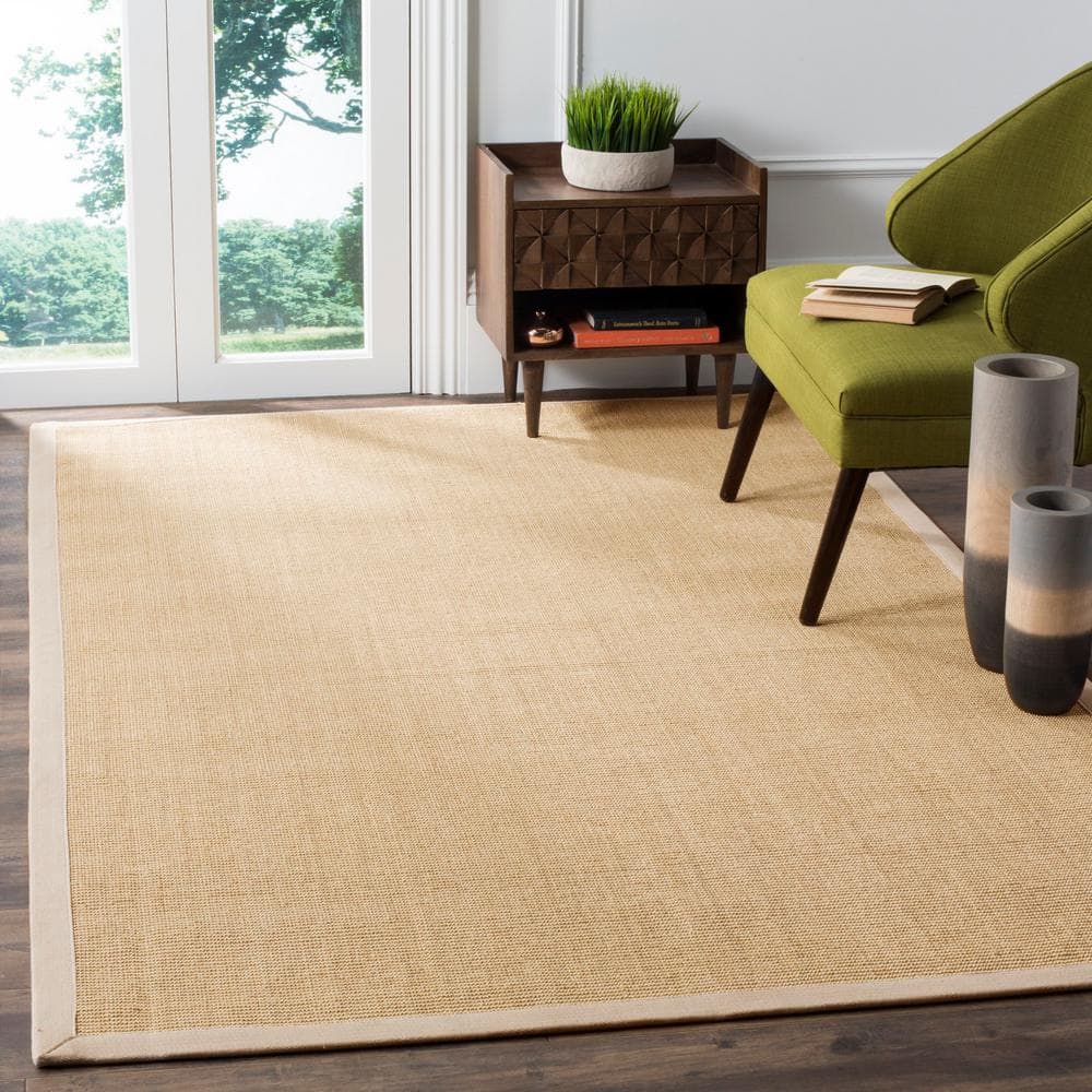 Maize and Wheat 9' x 12' Sisal Area Rug with Cotton Border
