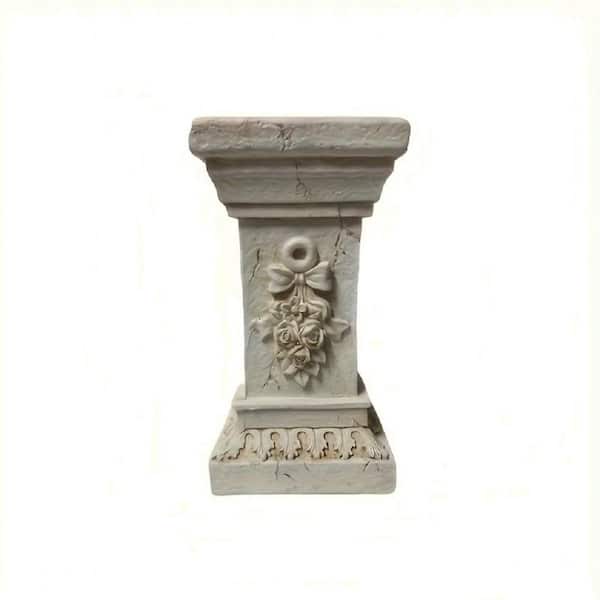 Garden Decorative Column, 11.8 in. Retro Elegant White Ancient Greek Style Roman Column, Suitable for Garden Decoration