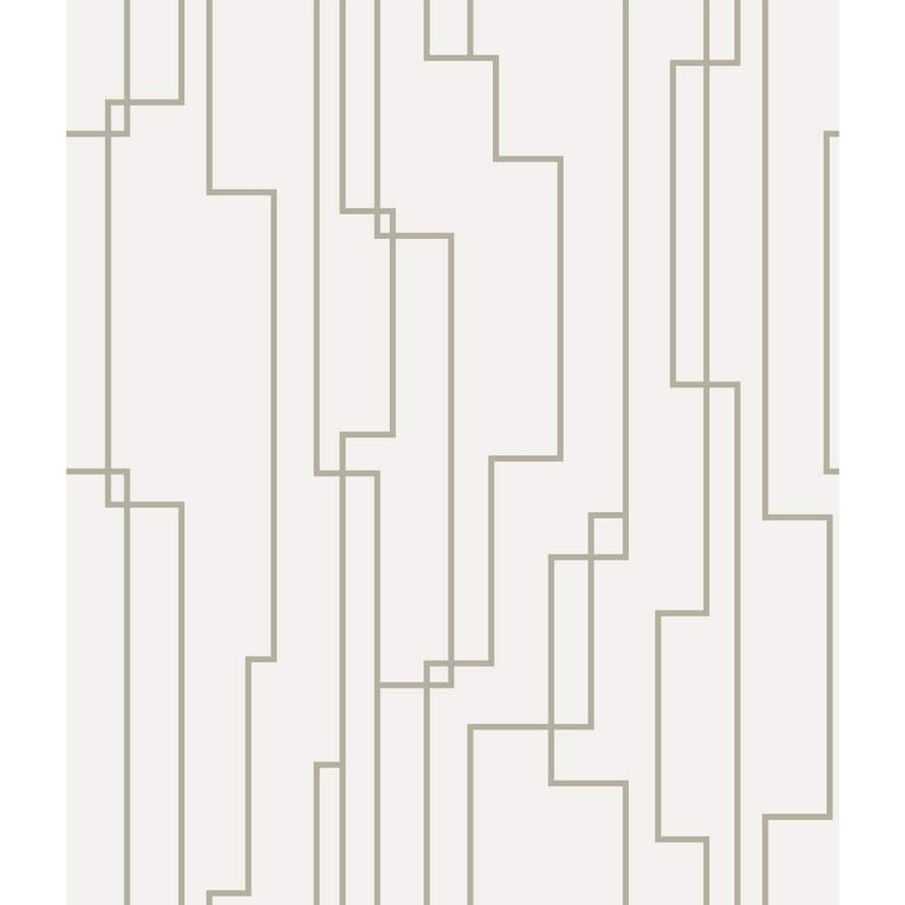 RoomMates Geo Circuits Grey Vinyl Peel and Stick Matte Wallpaper 30.75 ...