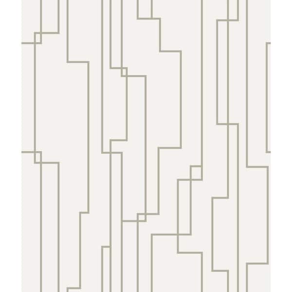RoomMates Geo Circuits Grey Vinyl Peel and Stick Matte Wallpaper 30.75 sq. ft.