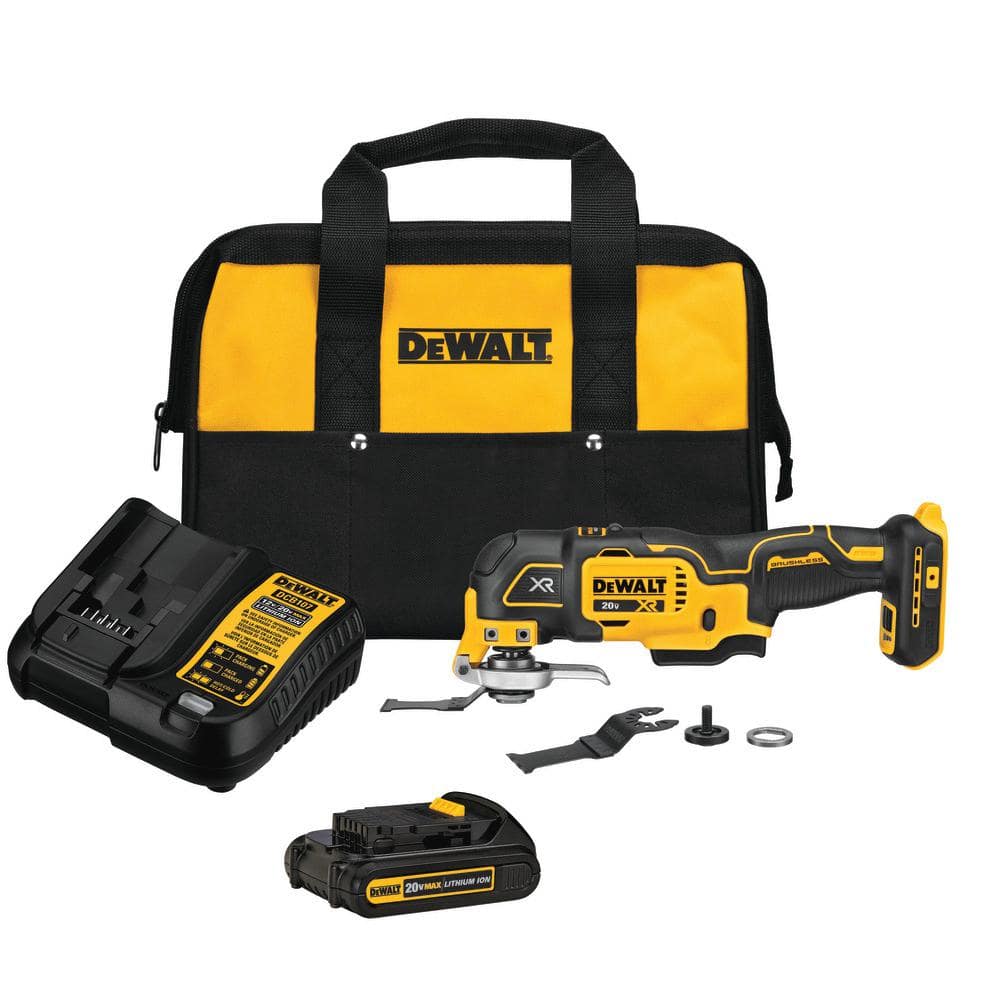 DEWALT 20-Volt MAX XR Cordless Brushless 3-Speed Oscillating Multi-Tool  with (1) 20-Volt 1.5Ah Battery & Charger DCS356C1