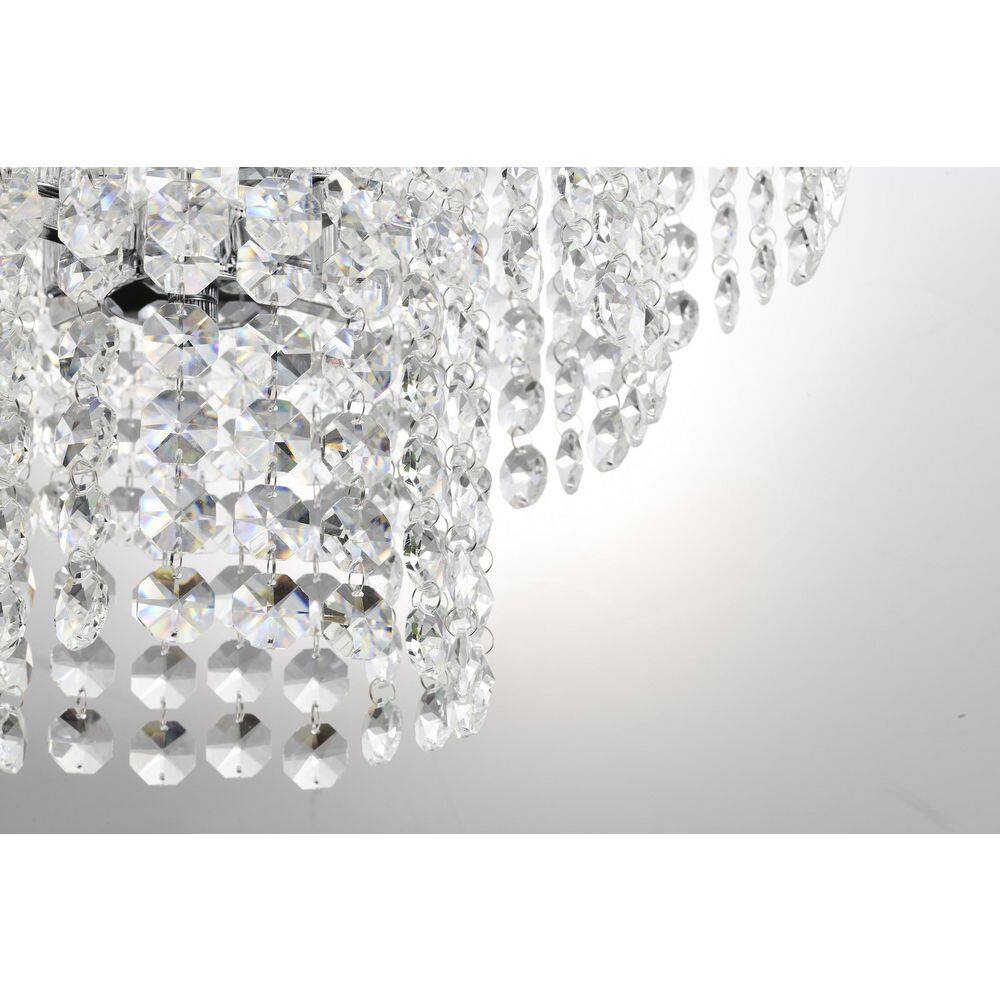 Glam Chrome and Crystal 4-Light Tiered Chandelier