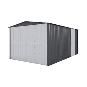 Do-it Yourself Gable 10 ft. W x 15 ft. D Metal Outdoor Storage Shed with Bi-Fold Hinged Doors and Side Door 145 sq. ft.