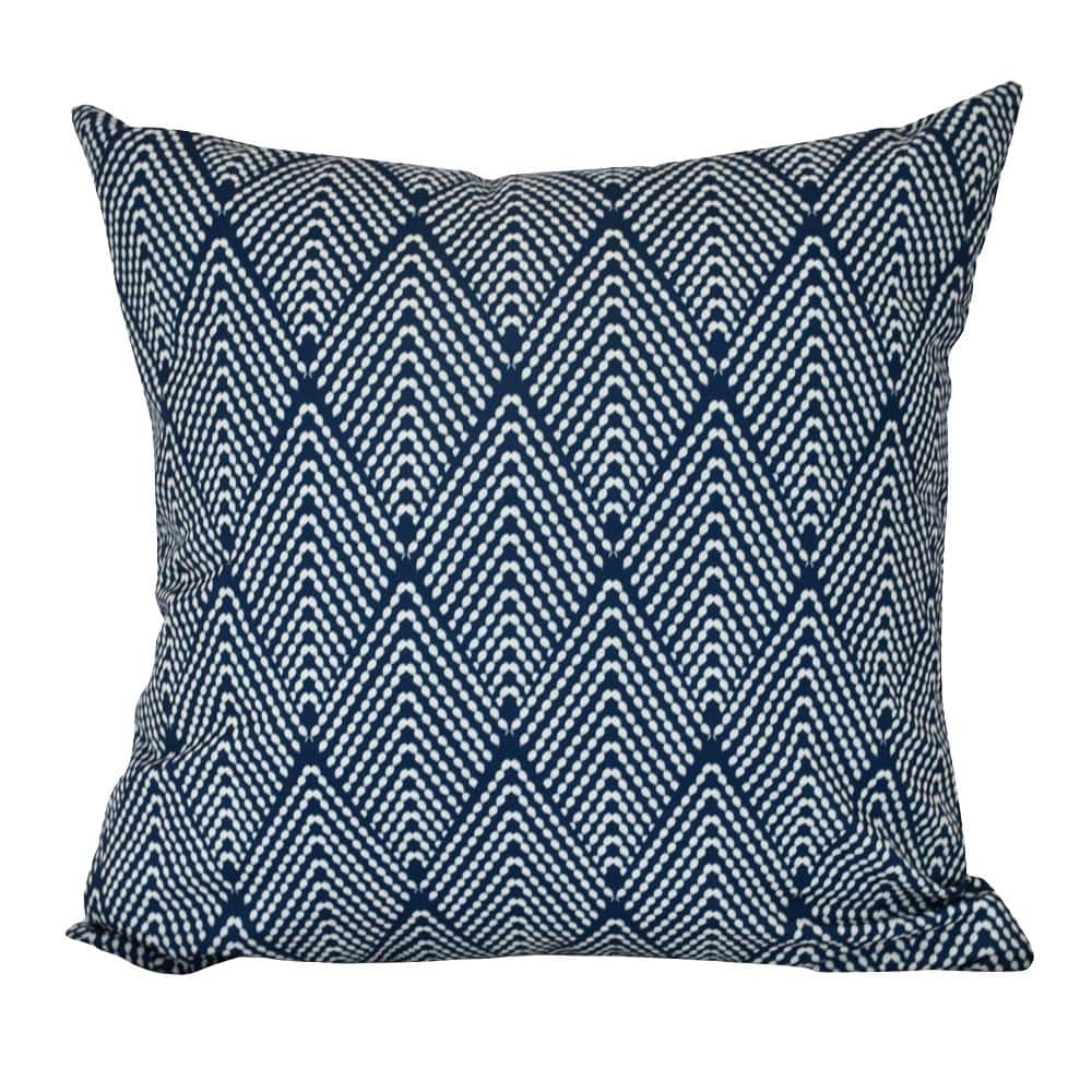 Lifeflor Navy Blue Geometric 20 in. x 20 in. Throw Pillow
