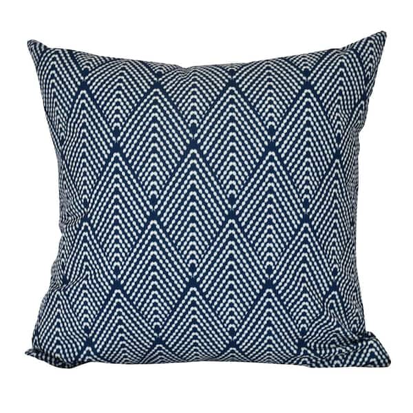 Unbranded Lifeflor Navy Blue Geometric 20 in. x 20 in. Throw Pillow