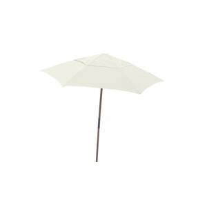 7.5 ft. Wood Beach Patio Umbrella with Natural Spun Acrylic