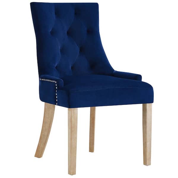 MODWAY Pose Navy Upholstered Fabric Dining Chair