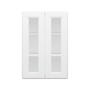 24 in. W x 12 in. D x 36 in. H in Traditional White Ready to Assemble Wall Kitchen Cabinet with No Glasses