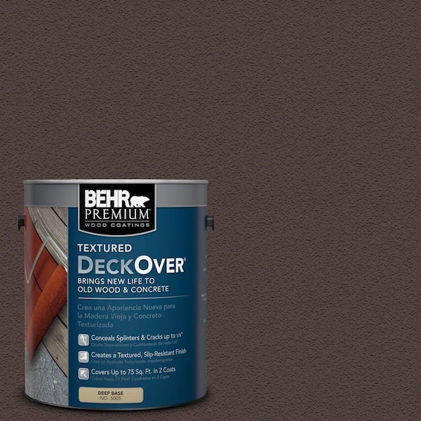 BEHR Premium Textured DeckOver 1 gal. #PFC-25 Dark Walnut Textured Solid Color Exterior Wood and Concrete Coating