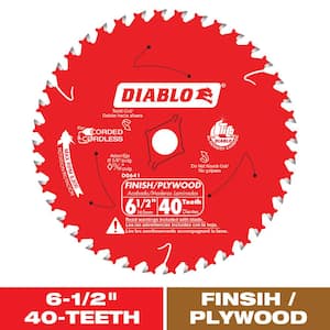 6-1/2in. x 40-Tooth Finish Trim Circular Saw Blade for Wood