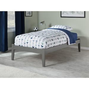 Concord Twin XL Platform Bed with Open Foot Board in Grey