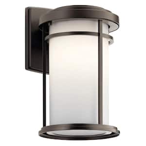 Toman 1-Light Olde Bronze Outdoor Hardwired Wall Lantern Sconce with LED Bulb Included (1-Pack)