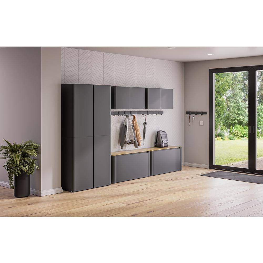 Graphite Gray 36-Inch Steel Wall-Mount Storage Cabinet with Adjustable Shelf