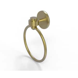 Satellite Orbit One Collection Towel Ring with Groovy Accent in Satin Brass