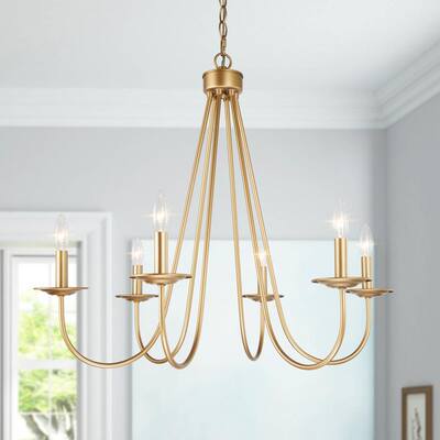 Gold Chandeliers Lighting The Home Depot - Gold Candlestick Pendant Light