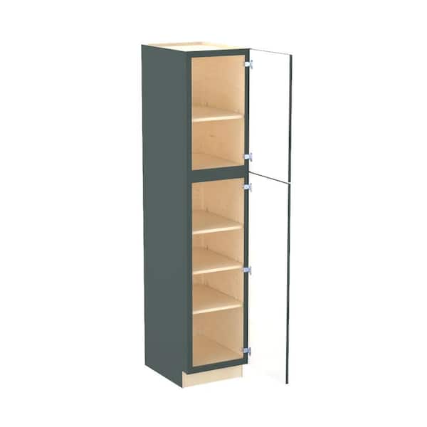 Home Decorators Collection Franklin 18 in. W x 21 in. D x 84 in. H Assembled Plywood Vanity Linen Bath Cabinet in Verdant Green with Soft Close RH