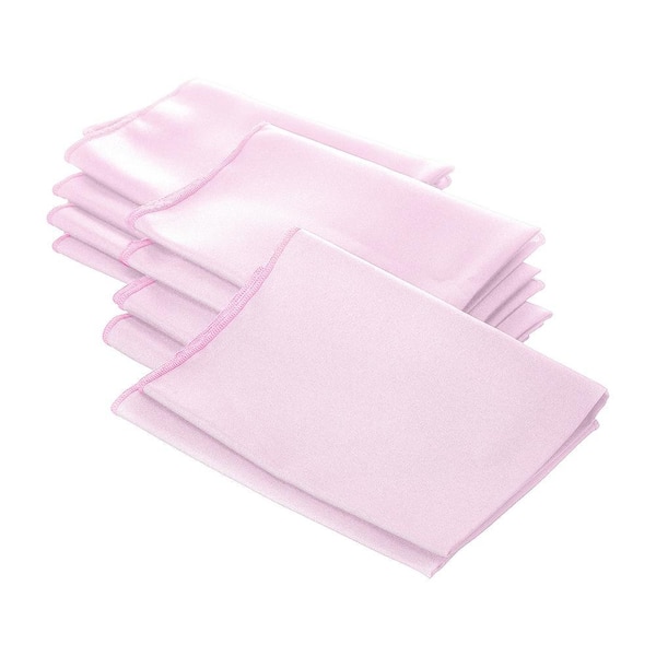 18 in. x 18 in. Light Pink Polyester Poplin Napkin (10-Pack)