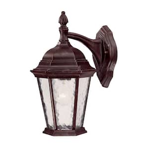Telfair Collection 1-Light Marbleized Mahogany Outdoor Wall Lantern Sconce