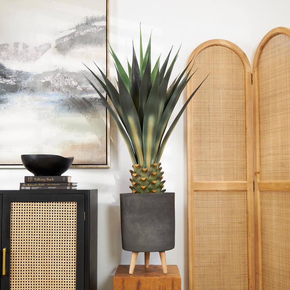 Litton Lane 47 in. H Agave Artificial Tree with Black Pot 045030 The
