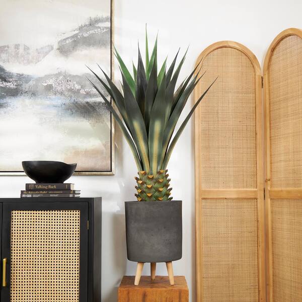 Litton Lane 47 in. H Agave Artificial Tree with Black Pot