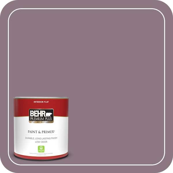 BEHR PREMIUM PLUS 1 qt. #BNC-20 Purple Rubiate Flat Low Odor Interior Paint & Primer