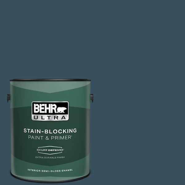 BEHR ULTRA 1 gal. #PPU13-20 Restless Sea Extra Durable Semi-Gloss Enamel Interior Paint & Primer