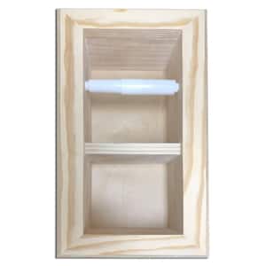 Belvedere Recessed Toilet Paper Holder in Unfinished Solid Wood Double with Bevel Frame
