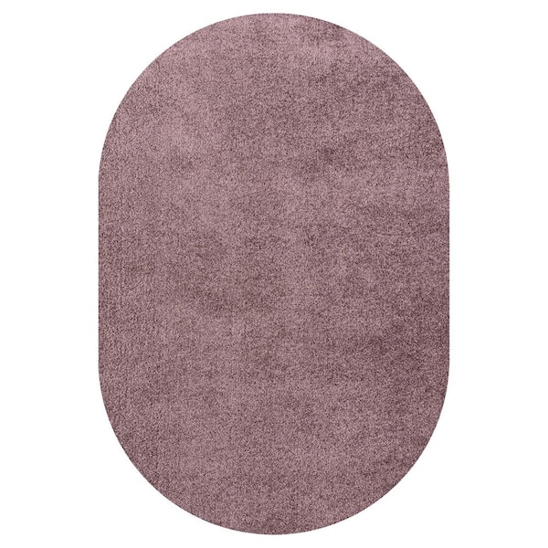 JONATHAN Y Haze Solid Low-Pile Light Purple 4 ft. x 6 ft. Oval Area Rug  SEU100R-4OV - The Home Depot