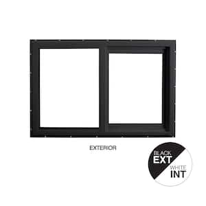 35.5 in. x 23.5 in.Select Series Vinyl Horizontal Sliding Left Hand Black Window with White Int, HP2+ Glass and Screen
