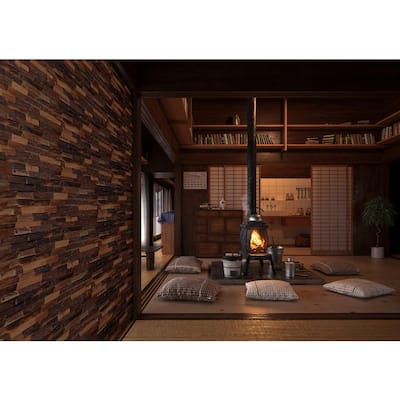 1 in. x 8 in. x 23-1/2 in. Mixed Brown Reclaimed Wood Plank (8-Panels) (10.4 sq. ft./Case)