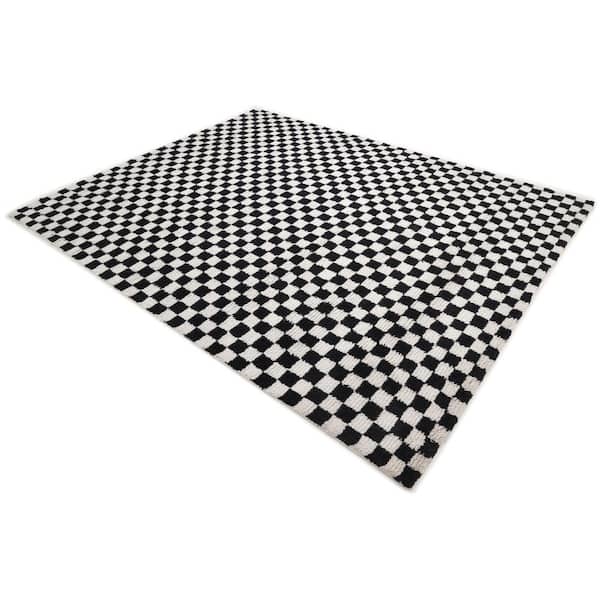 Stamford Black 3 ft. x 5 ft. Checkered Indoor Area Rug