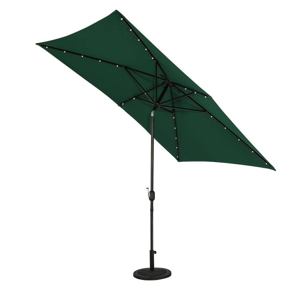 Nassau 10' x 6.5' Green Aluminum Patio Umbrella with LED Lights
