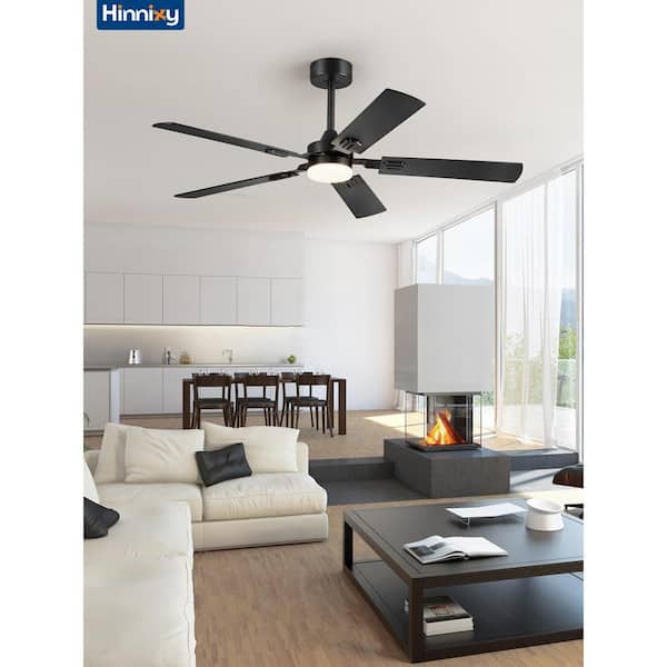 HINNIXY 2-Pack 52 in. Indoor Matte Black 3-Colors LED