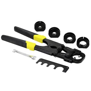 Multi-Head PEX Crimp Tool Kit-Minimum Pipe O.D Size 3/8 in. to Maximum O.D. Pipe Size 1 in. O.D. Size