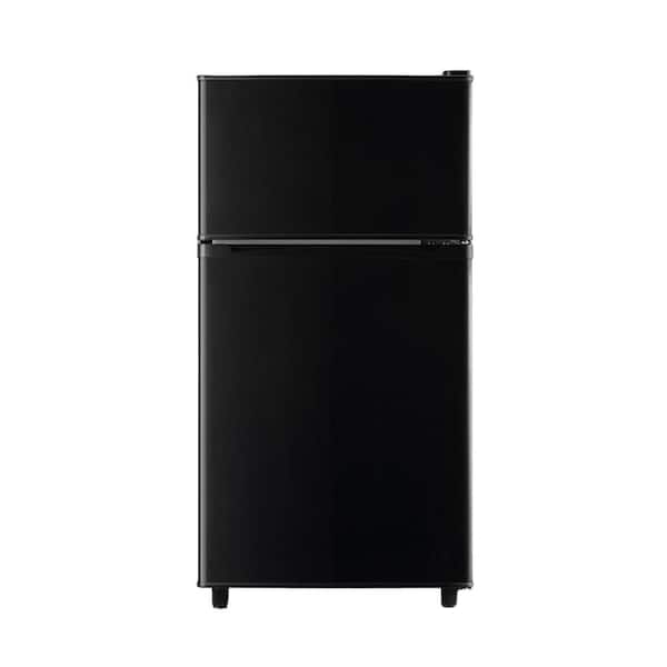 3.5 cu. ft. Manual Defrost Mini Upright Freezer in Black with Dual Door Adjustable Shelves Dorm Refrigerator Home