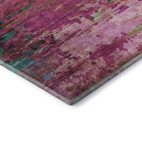 Mayfield Premium Machine Washable Abstract AMF2035 Pink 10 ft. x 14 ft. Area Rug