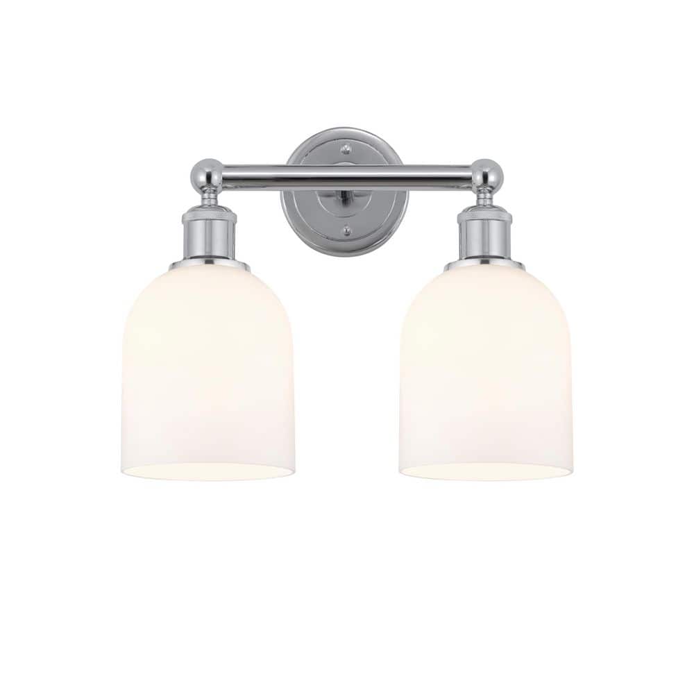 Bella 14.5 in. 2-Light Polished Chrome Vanity Light with Glass Shade price history on PriceWatchPro